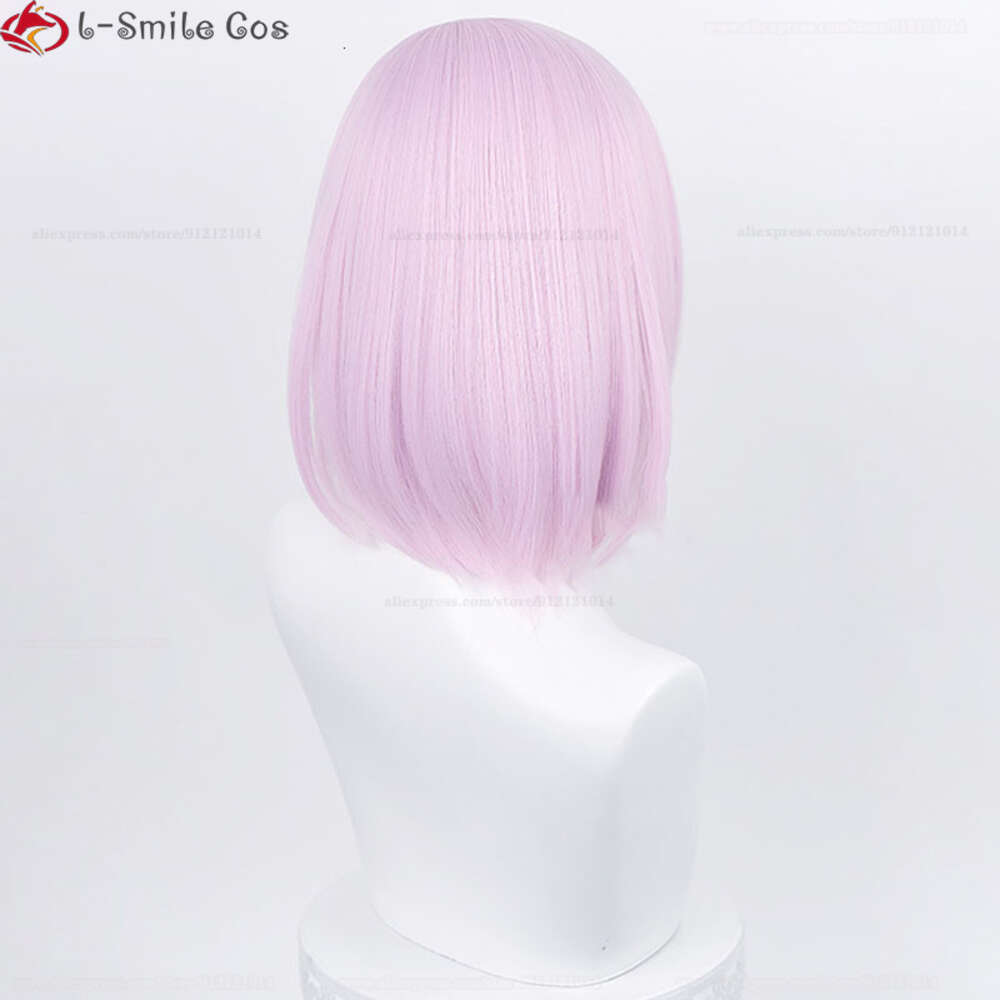 Disfraces de catsuit Anime Spy X Familia Cosplay Fiona Frost Peluca 37 cm Corto Rosa claro Resistente al calor Anochecer sintético Fiesta de Halloween Pelucas de mujer