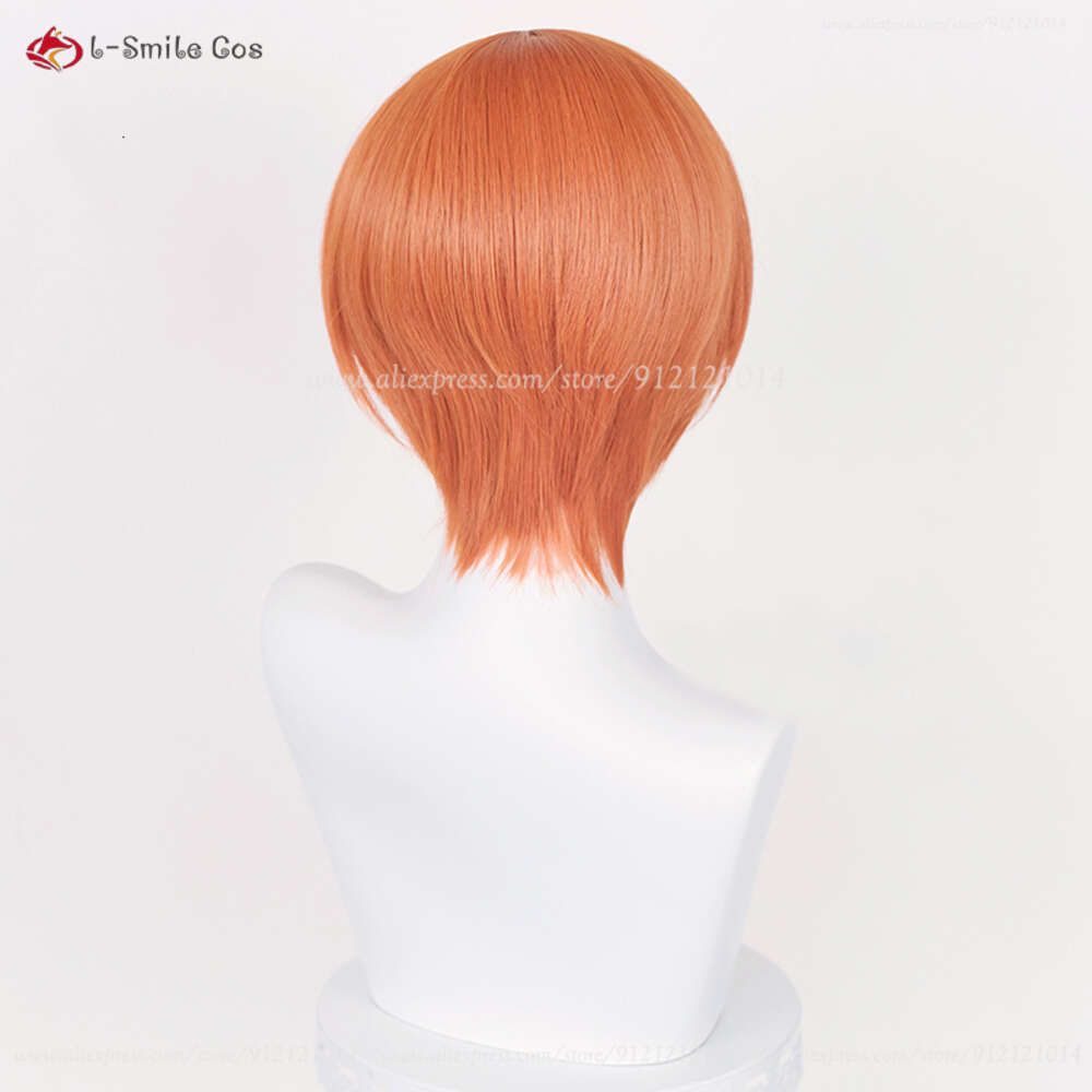 Catsuit Costumes Anime Lovelive Love Live Hoshizora Rin Cosplay perruque femmes 30 cm Orange perruques cheveux synthétiques résistant à la chaleur