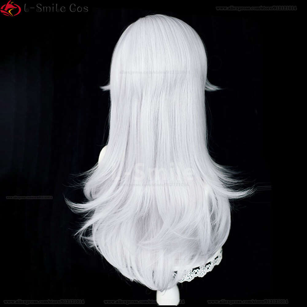 Catsuit Costumes Game Genshin Impact Cosplay Sumeru Cyno 62cm Long Sier White Heat Resistant Hair Halloween Costume Wigs + Wig Cap