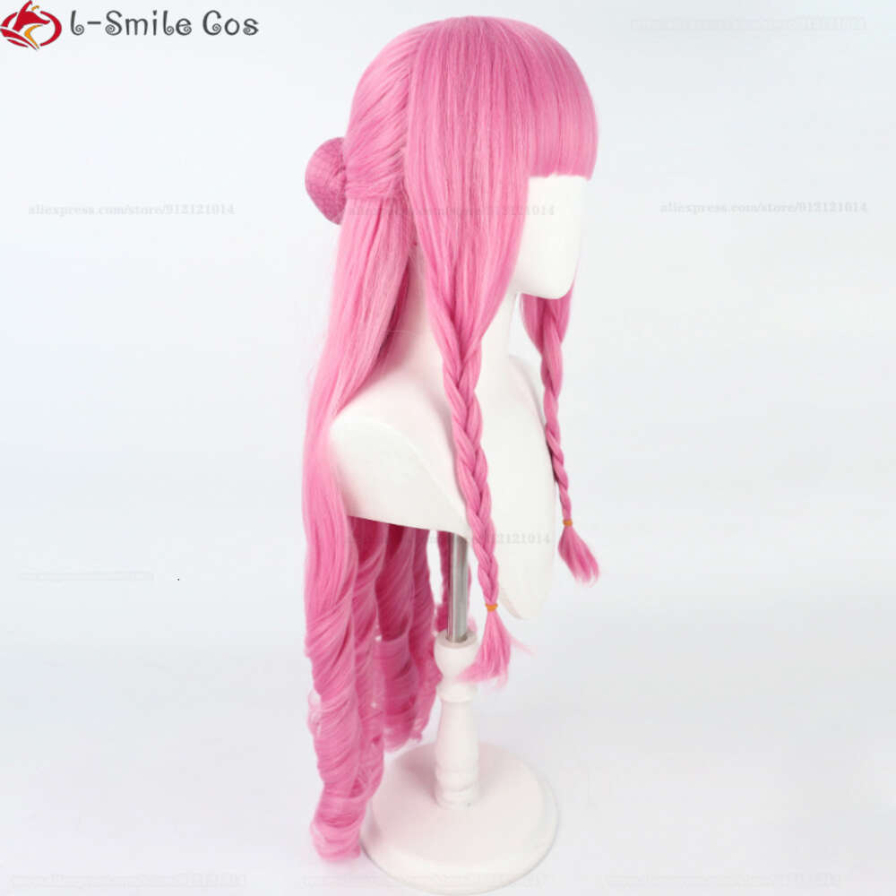 Catsuit Costumes Anime Cosplay 80cm Long Pink Curl Style Perona Heattance Synthetic Hair Party 여성 가발 + Wig Cap