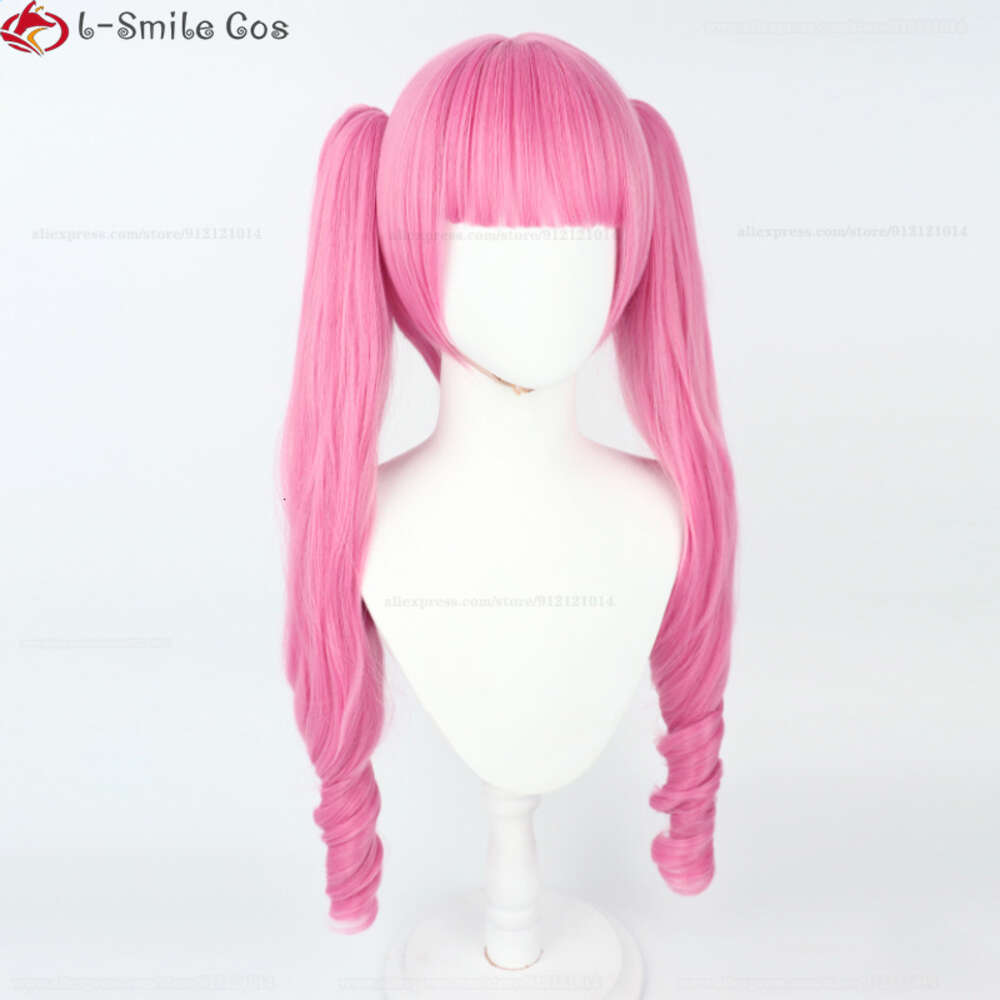 Catsuit Costumes Anime Cosplay 80cm Long Pink Curl Style Perona Heattance Synthetic Hair Party 여성 가발 + Wig Cap