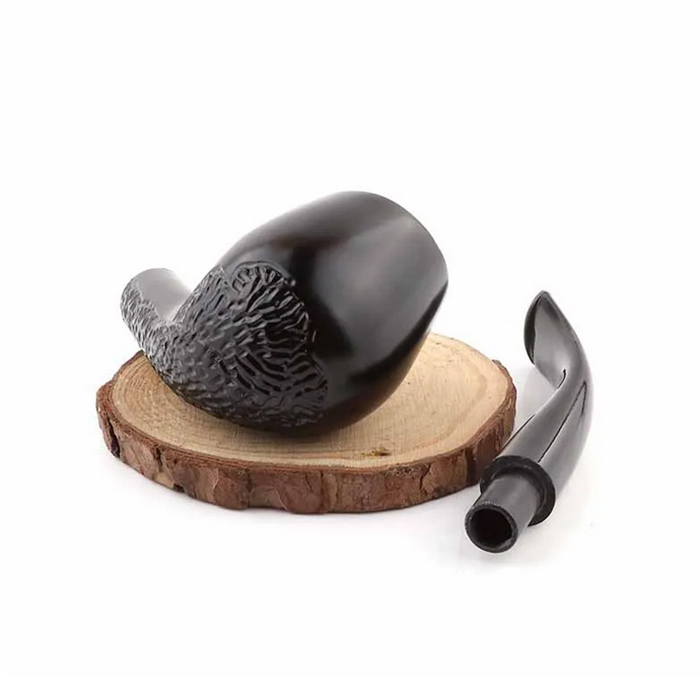 New Ebony Wood Pipe Bent Type Bucket Handle Hand Tobacco Pipe Wooden Cigarette Herbal Filter Tips Smoking Pipes