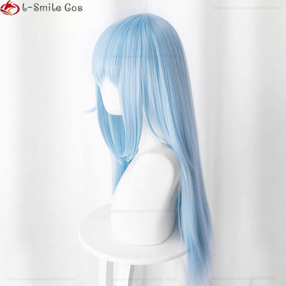 Catsuit Costumes Anime That Time I Got Reincarnated as A Slime Rimuru Tempest Cosplay Wig 70cm Light Blue Heat Resistant Fiber Hair Party Wigs