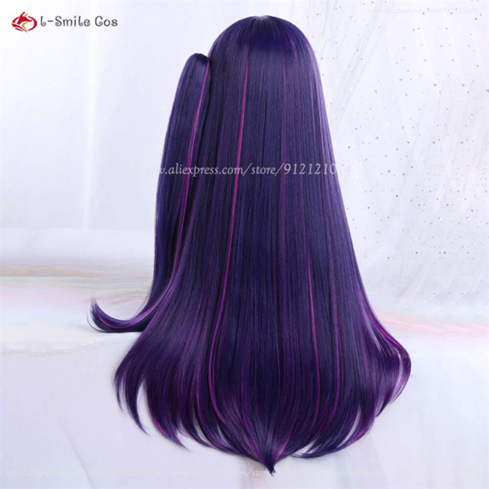 Catsuit Costumes Haute Qualité Hoshino Ai Anime Oshi No Ko Cosplay Violet Highlight Rose Rose Perruque Chapeaux Résistant À La Chaleur Fête De Cheveux