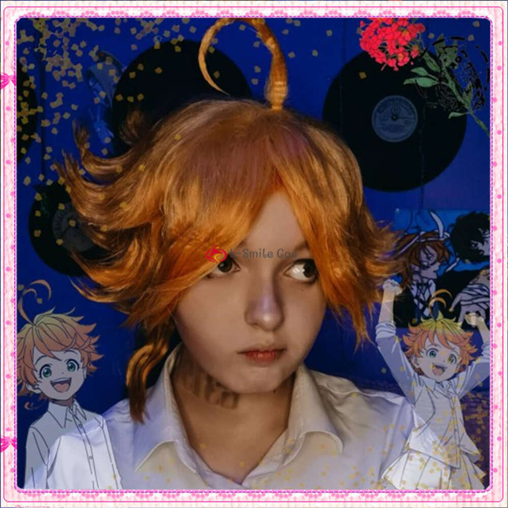 Catsuit-kostuums Anime de beloofde Neverland Emma Pruiken Hittebestendige synthetische Halloween Party Unisex Cosplay Pruik