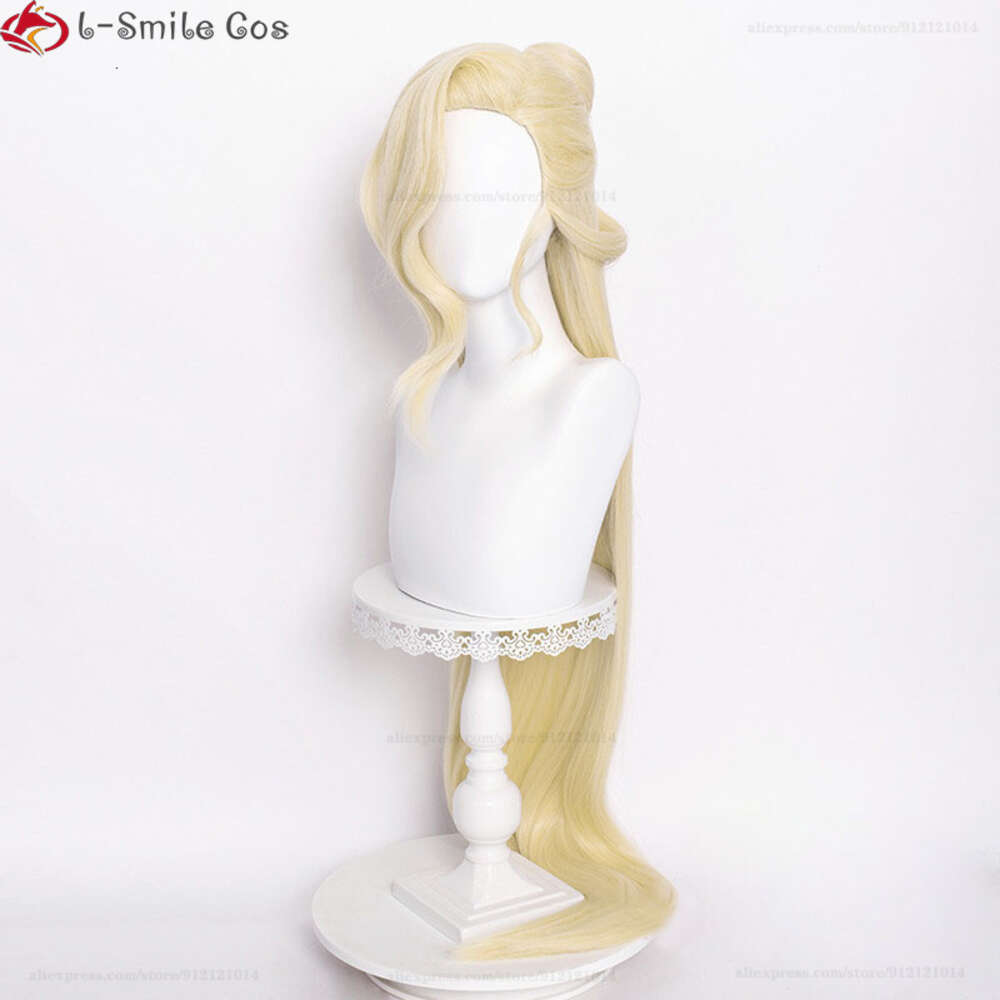 Catsuit Costumes Genshin Impact Fair Lady Cosplay Wig Rosalyne-kruzchka Lohefalter La Signora Wigs Light Gold Long Heat Resistant Synthetic Hair