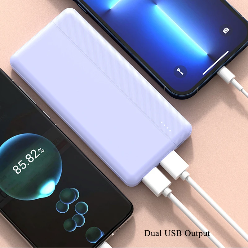 Portátil 20000mAh 20W PD Power Bank 2 salida USB cargador de batería externo Powerbank para iPhone 11 12 13 Xiaomi Mi 9 Samsung S23 S22 S21