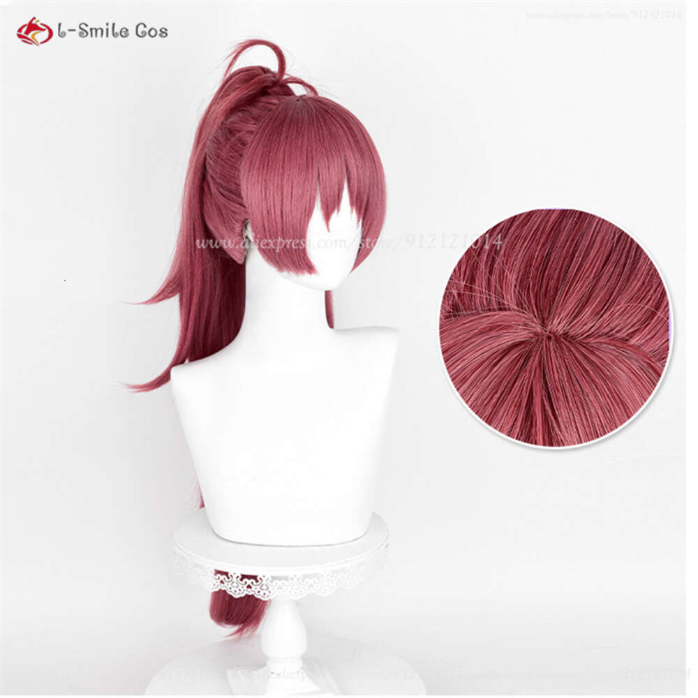 Catsuit Costumes Anime Puella Magi Madoka Magica Cos Kyouko Cosplay Wig 75 cm Long Rose Red Sakura Kyoko Heat Resistant Synthetic Wigs