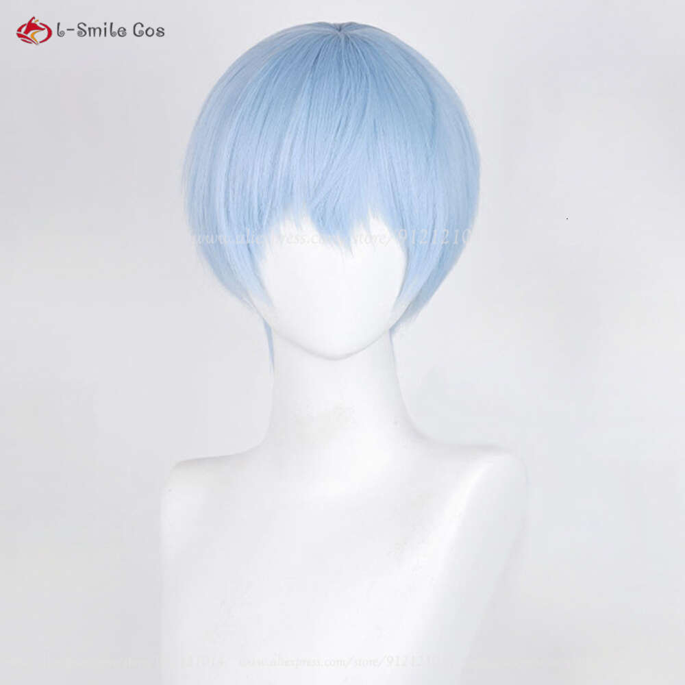 Catsuit Kostüme Anime Frieren at the Funeral Himmel Cosplay 30 cm kurze hellblaue Kopfhautperücken hitzebeständiges Synthetik + Perückenkappe