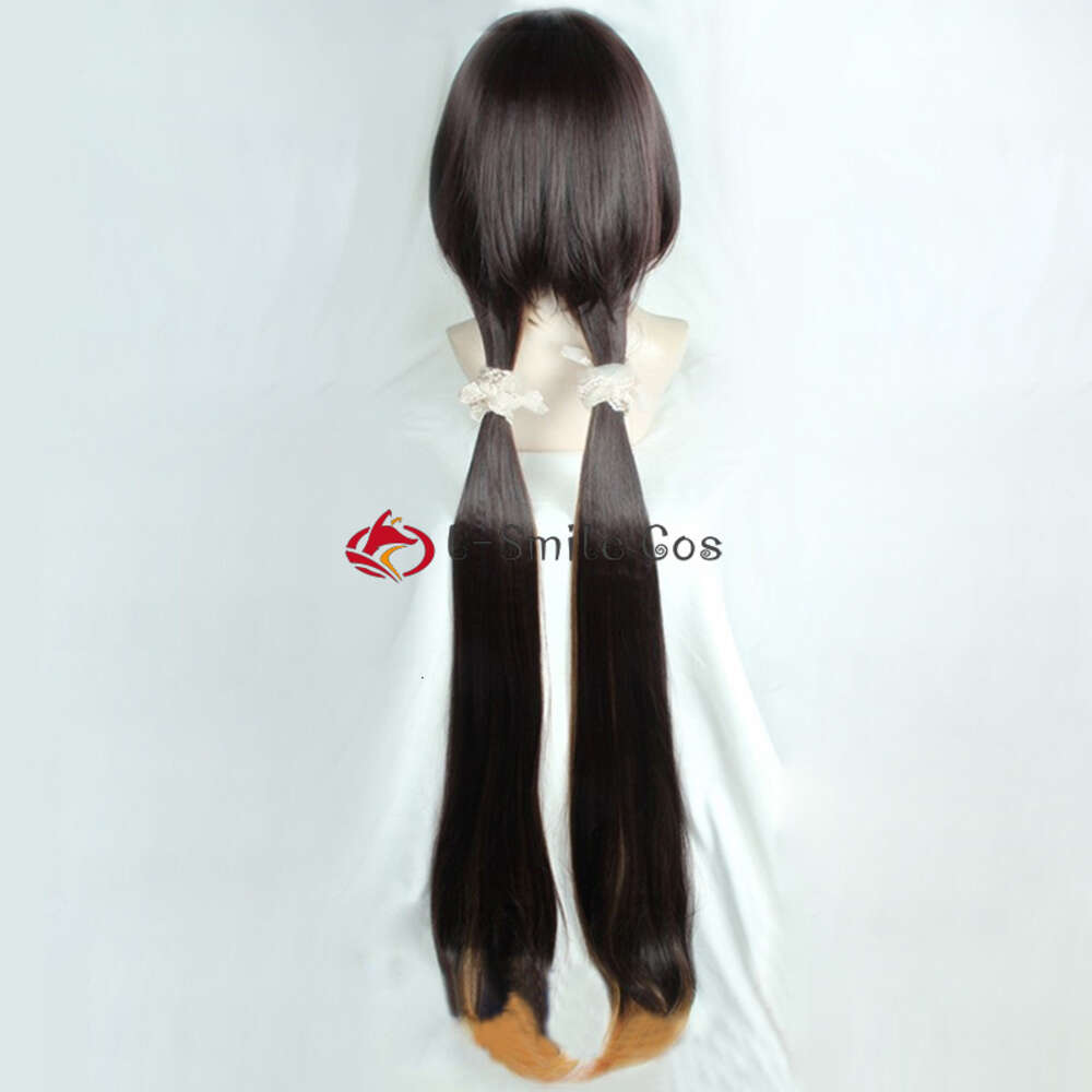 Catsuit Costumes Osakabehime Wigs Game FGO Fate/grand Order Cosplay Wig Black Brown Gradient Orange with Double Ponytail Heat Resistant Synthetic