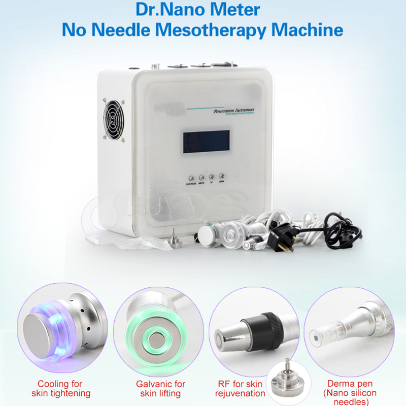 Meso Therapy Facial Beauty Machine RF Cool Cryo Cold Hammer EMS Bio Microcurrent Dermapen Derma Pen Microneedling Skin Rejuvenation Face Lifting Anti Aging