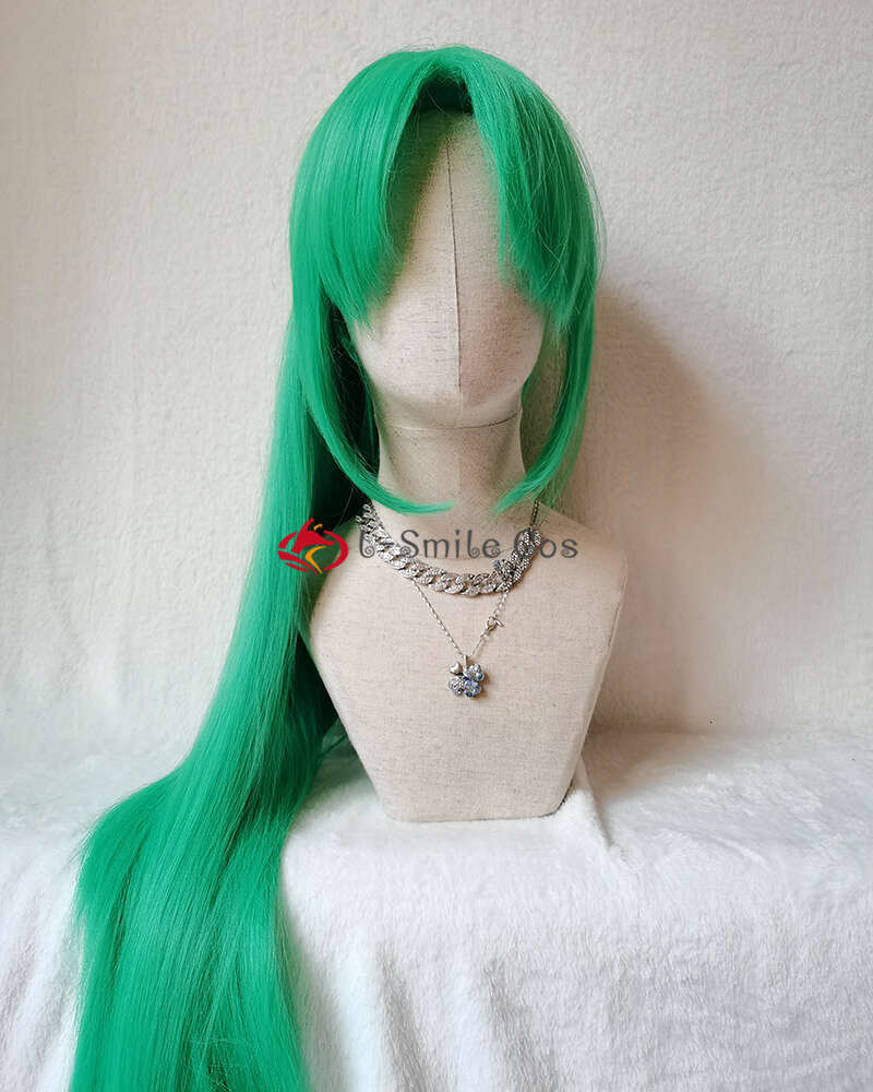 Catsuit kostymer 100 cm lång grön styled shion cosplay anime higurashi no naku koro ni sonozaki värmebeständig syntetiska hår peruk + peruk lock