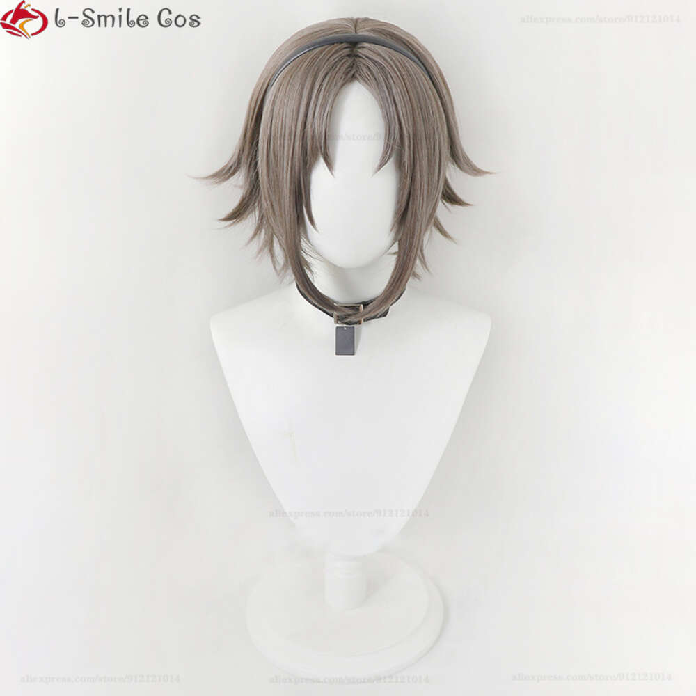 Catsuit Costumes High Quality Vtuber NIJISANJI Luxiem Mysta Rias Cosplay Wig Dark Grey Short Heat Resistant Synthetic Hair Halloween Party Wigs