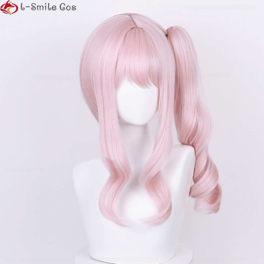 Catsuit Costumes Anime Project Sekai Colorful Stage Feat. Akiyama Mizuki Cosplay Wig Mzk 45cm Light Pink Curly Heat Resistant Hair Amia Wigs