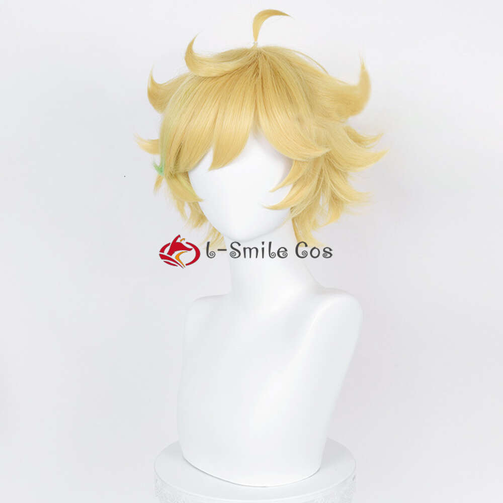 Catsuit Costumes Game ES Ensemble Stars Harukawa Sora perruques de Cosplay courtes jaune doré, cheveux synthétiques résistants à la chaleur, Anime homme + bonnet de perruque