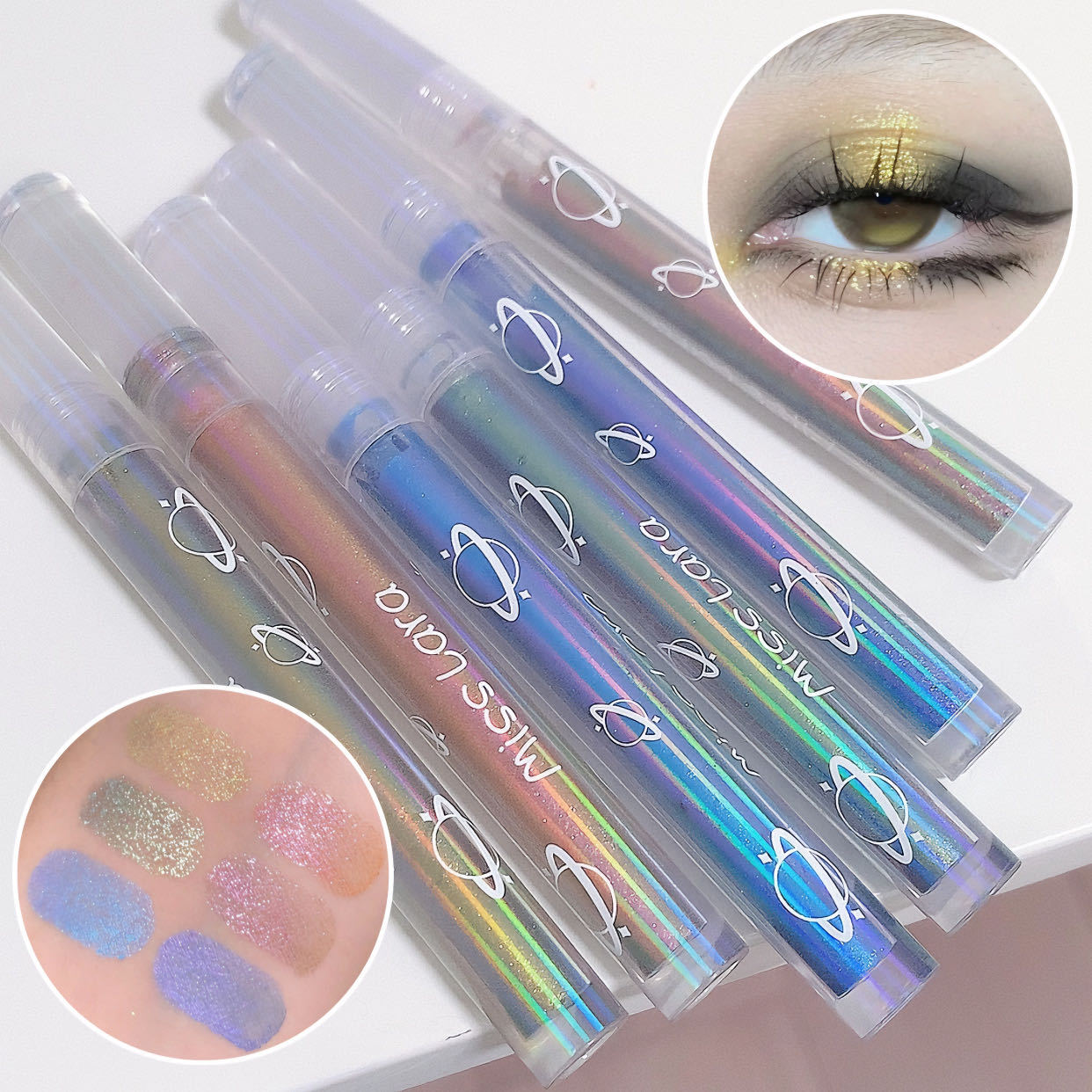 Shiny Green Eyeliner Eyeshadow Waterproof Diamond Blue Pink Color Glitter Sequins Eyeliner Eye Shadow Makeup Beauty Cosmetics