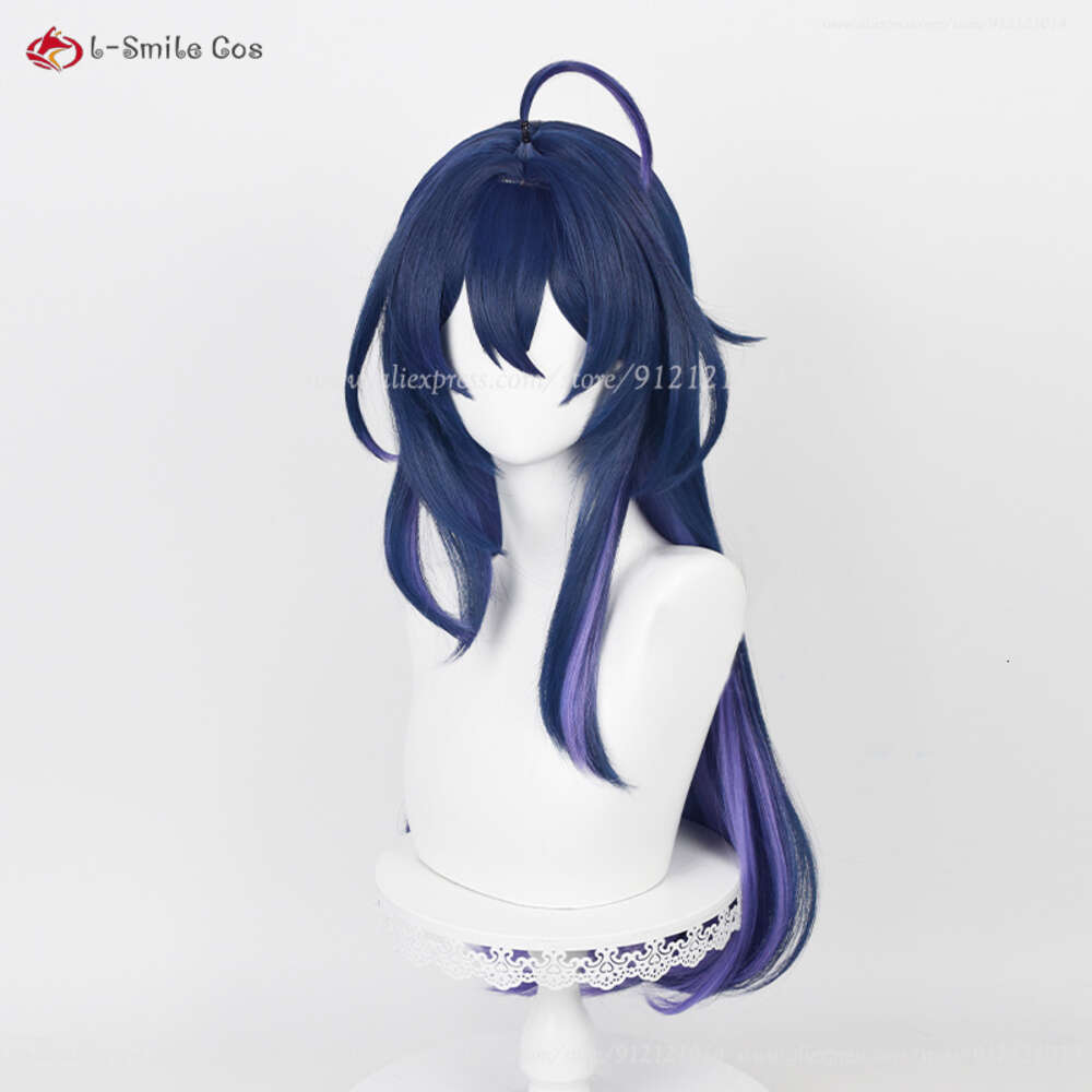 Costumes Catsuit jeu Honkai: Star Rail Seele 73 cm bleu noir violet cuir chevelu cheveux résistant à la chaleur Halloween Cosplay Anime perruques + bonnet de perruque