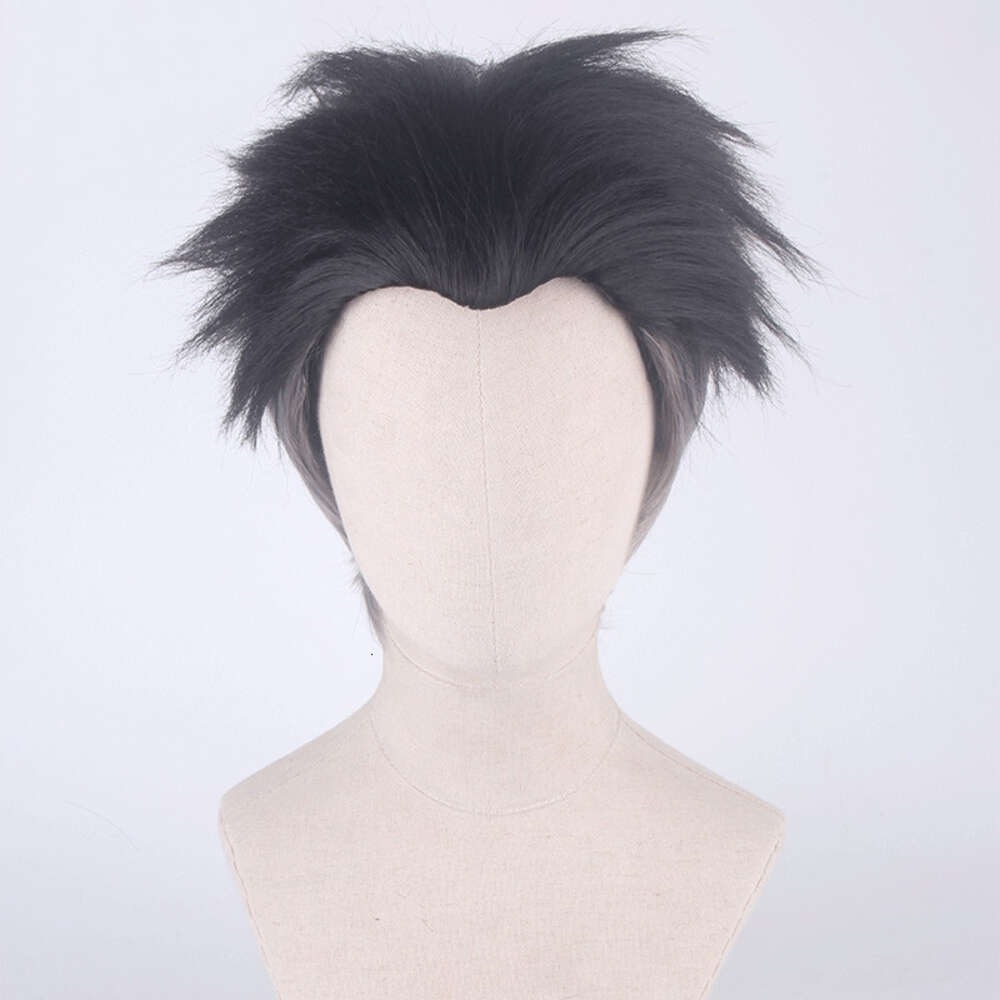 Catsuit Costumes Anime Stone Pillar Gyomei Himejima Short Black Grey Heat Resistant Synthetic Hair Halloween Cosplay Wigs + Wig Cap