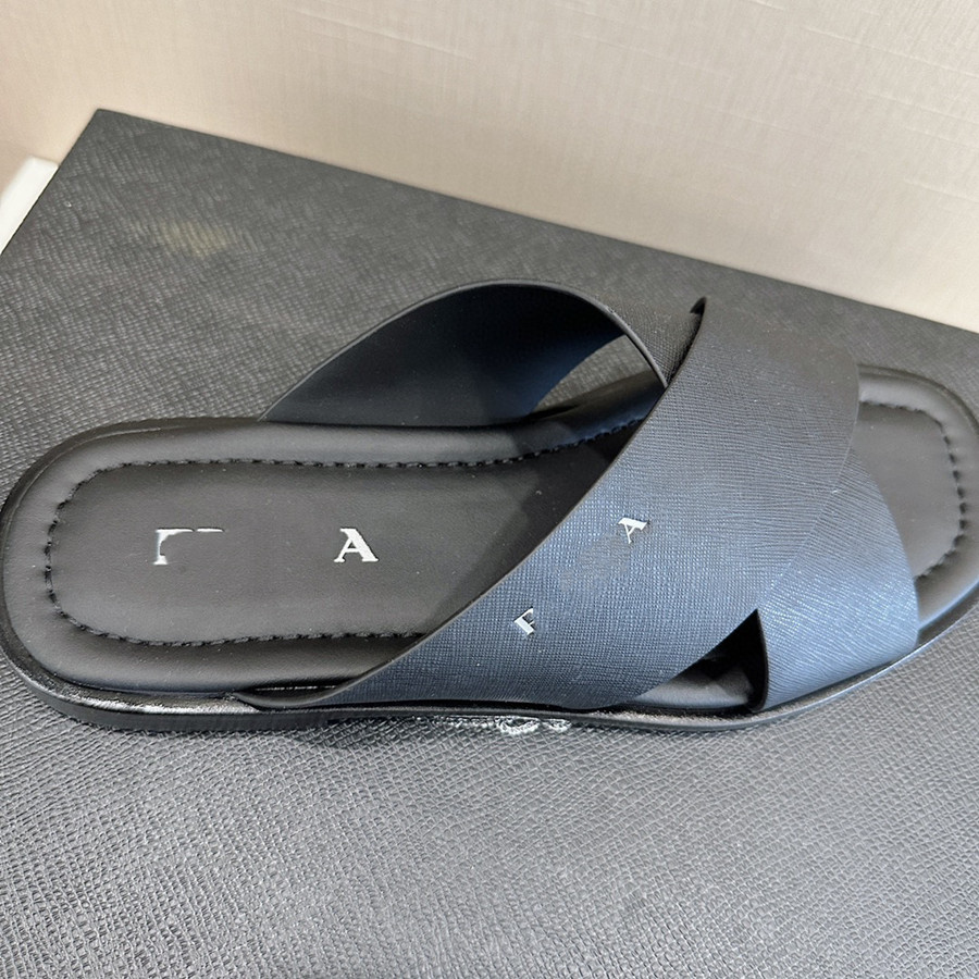 designer man sandal Bom slipper luxury Flat Mule slides canvas leather strap with Shoe gold-tone slide buckles platform slipper Ladies summer sandale