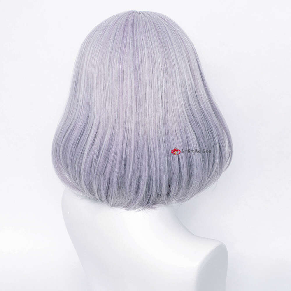 Catsuit Costumes Game Genshin Impact Noelle Sier Purple Short Cosplay Wigs med flätat värmebeständigt syntetiskt hår Anime + peruk lock