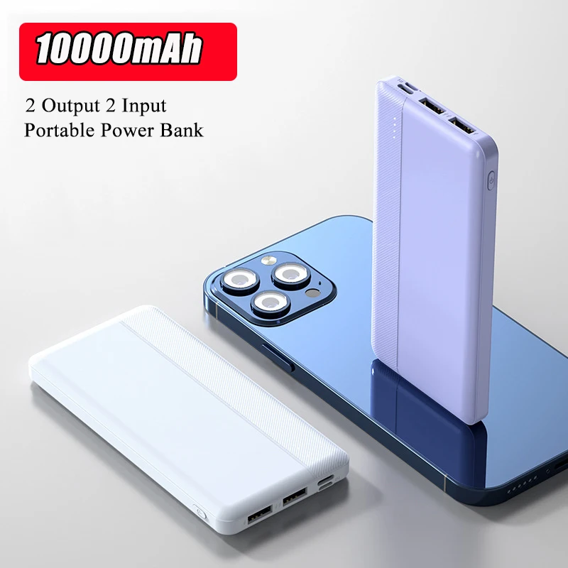 Portable 20000mAh 20W PD Power Bank 2 USB Output External Battery Charger Powerbank For iPhone 11 12 13 Xiaomi Mi 9 Samsung S23 S22 S21