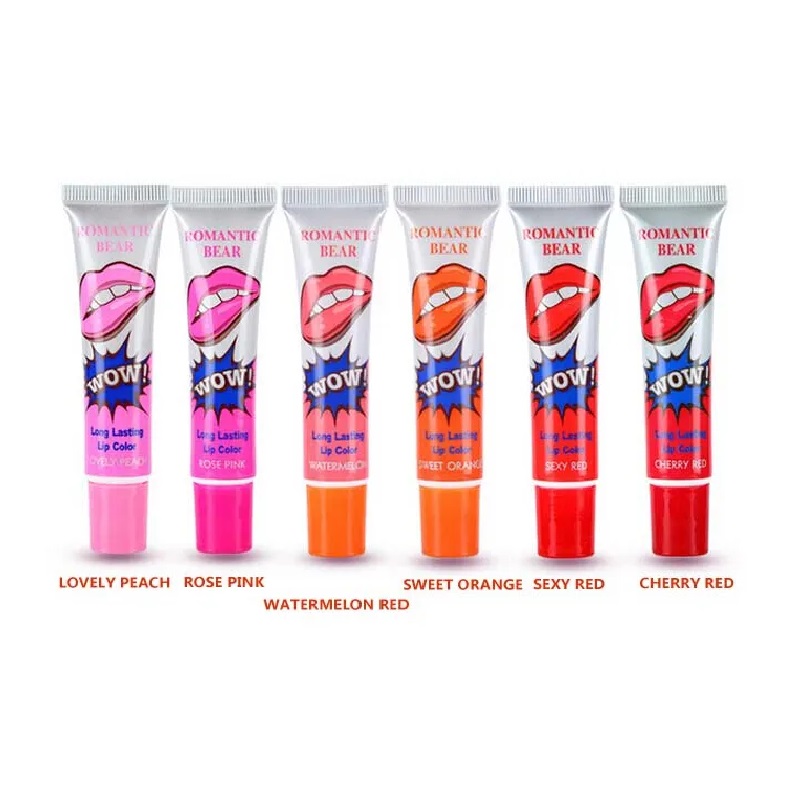 Lipgloss Lipstick Peel-off gaat 24 uur mee Geen vlek Marine Collageen Lipstick Balsem Plantaardige Lipgloss Romantische Beer Make-up Hydraterend