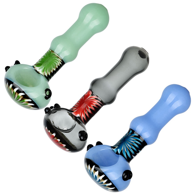 Dernières fleurs colorées Pyrex Pipes à main en verre épais Filtre portable Herb Tabac Cuillère Bol Fumer Bong Porte-Cigarette Innovant Tube DHL