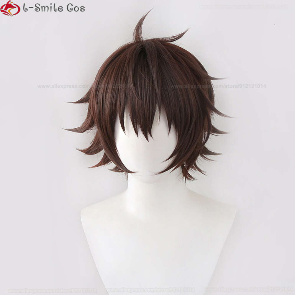 Catsuit Costumes Nu: Carnival Aster Garu Cosplay Red Brown Heat Resistant Synthetic Hair Men Party Anime Wigs + Wig Cap