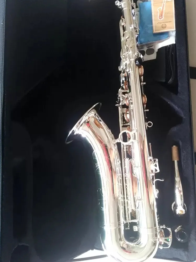 Nuovo sassofono tenore professionale argentato giapponese YTS-875EX in si bemolle tutto argento, reso più confortevole dalla sensazione di sax tenore jazz strumenti musicali Spedizione gratuita