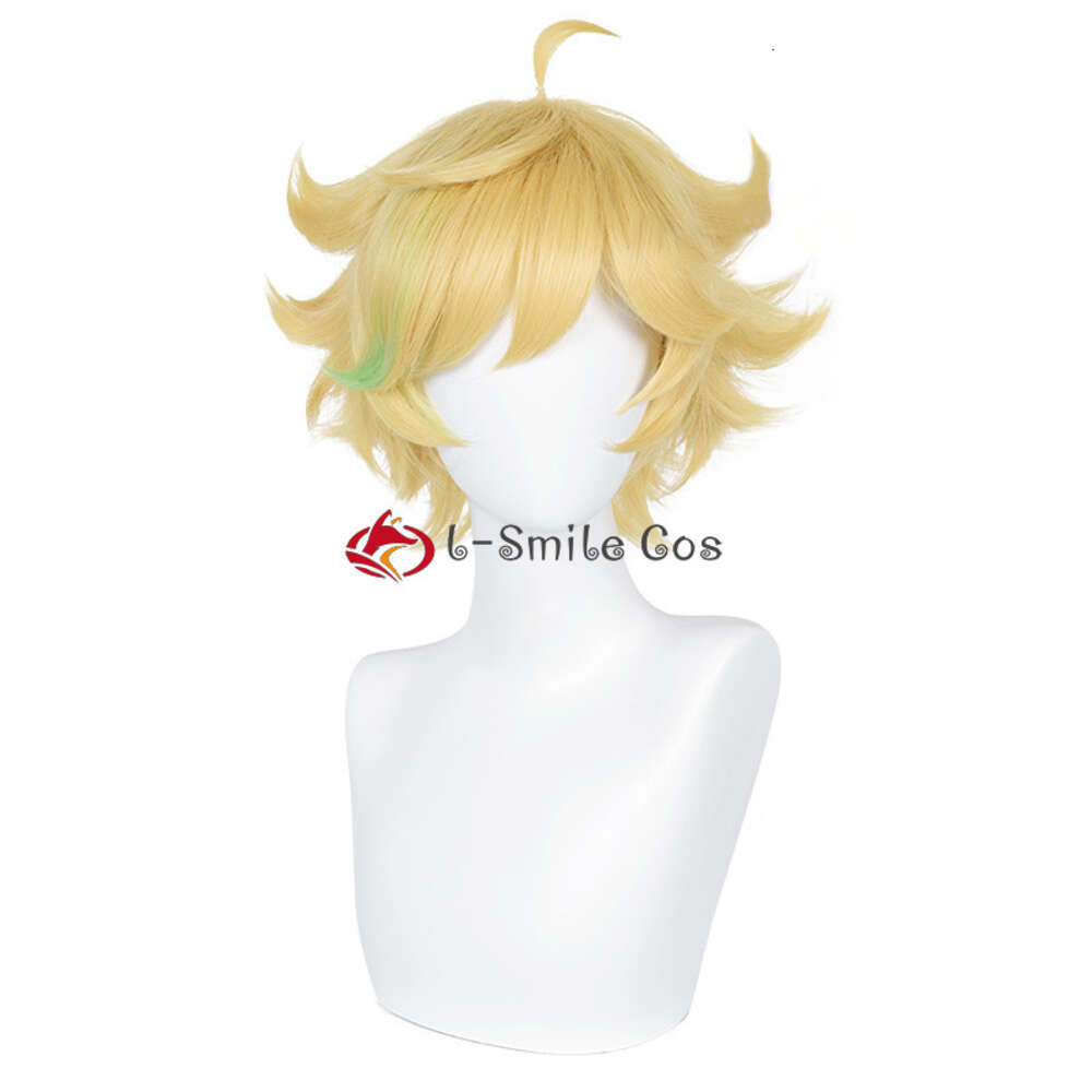 Catsuit Costumes Game ES Ensemble Stars Harukawa Sora perruques de Cosplay courtes jaune doré, cheveux synthétiques résistants à la chaleur, Anime homme + bonnet de perruque