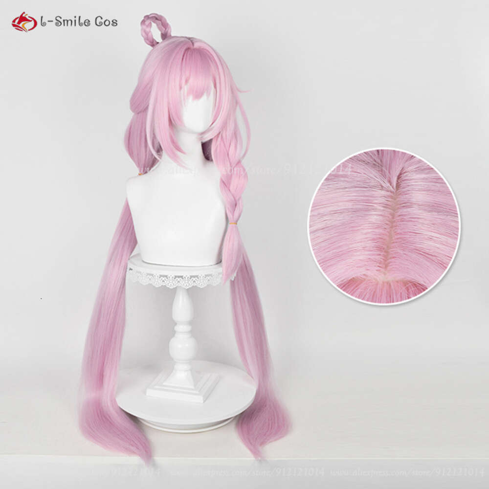 CATSUT -kostymer Game Honkai Impact 3 New Skin Elysia Cosplay 110 cm Pink Heat Motent Synthetic Hair Party Anime Wigs + Wig Cap