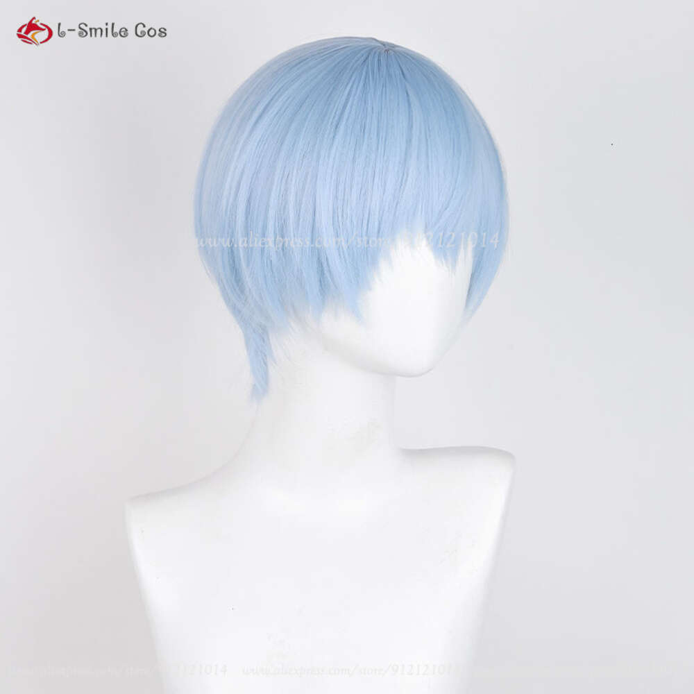 Catsuit Kostüme Anime Frieren at the Funeral Himmel Cosplay 30 cm kurze hellblaue Kopfhautperücken hitzebeständiges Synthetik + Perückenkappe