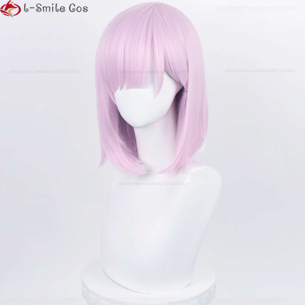 Trajes de Catsuit Anime Spy X Família Cosplay Fiona Frost Wig 37cm Curto Luz Rosa Resistente ao Calor Sintético Nightfall Halloween Party Mulheres Perucas