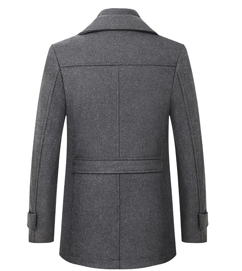 Осенне-зимнее модное шерстяное пальто для мужчин среднего возраста высокого класса, длинное утолщенное шерстяное пальто для мужчин