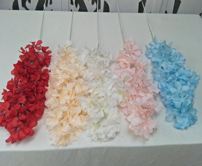 Dekorativa blommor Körsbärsblomma Fake Flower Artificial Hanging Flowers for Home Garden Wedding Birthday