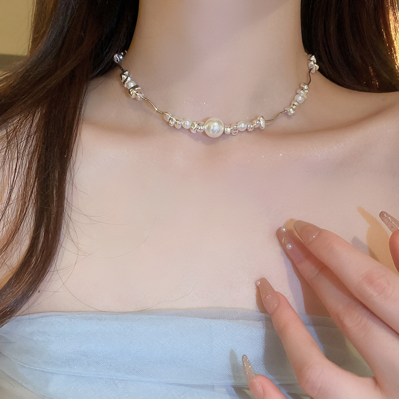 Pearl irregolare giunzione collanace set di bracciale set leggero design di lusso Sense coller Temperamento di nuovo gioielli