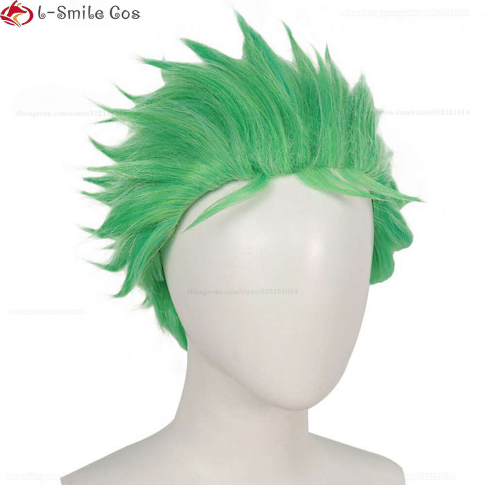 Catsuit Costumes Anime Cosplay Short Green Roronoa Heat Resistant Hair Halloween Party Men Zoro Wigs + Wig Cap