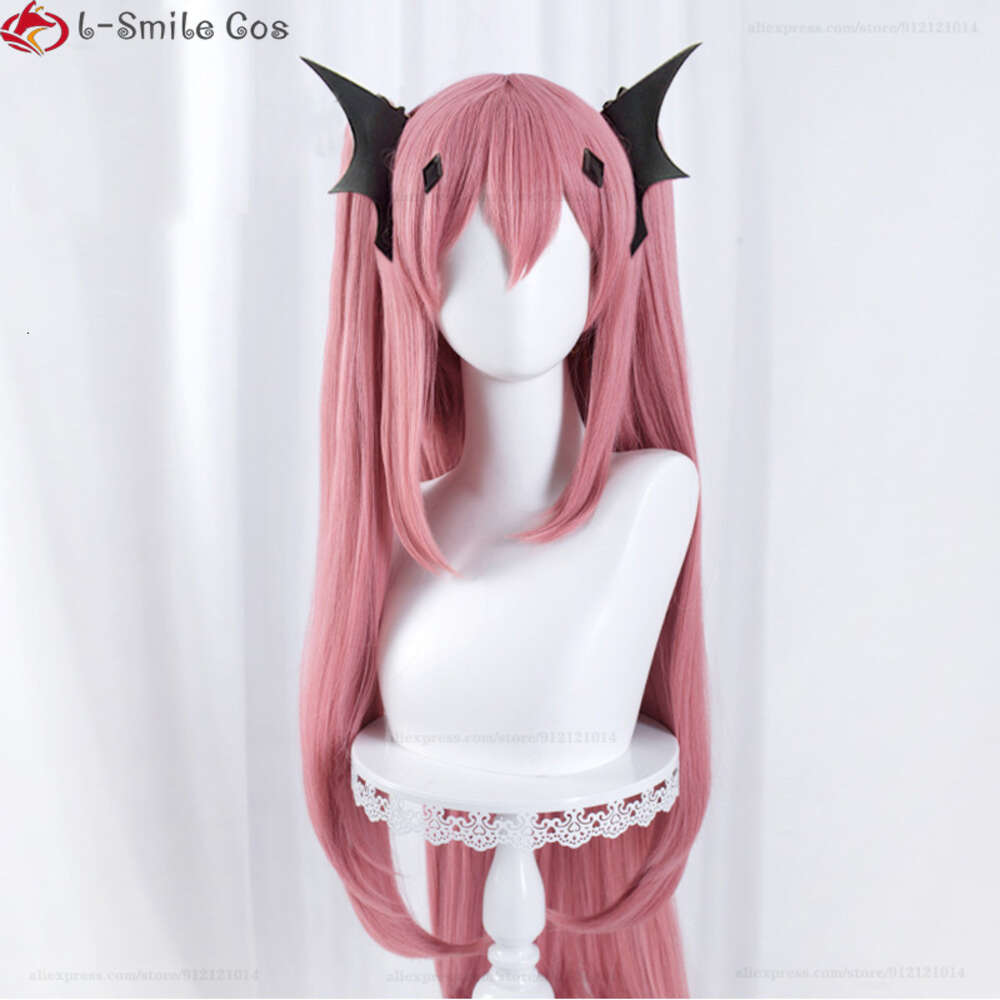 Catsuit Costumes Anime Seraph of the End Cosplay Krul Tepes 90 cm 120 cm rosa lång med 2 hästsvansvärmebeständiga syntetiska hår peruker + perukkåpan