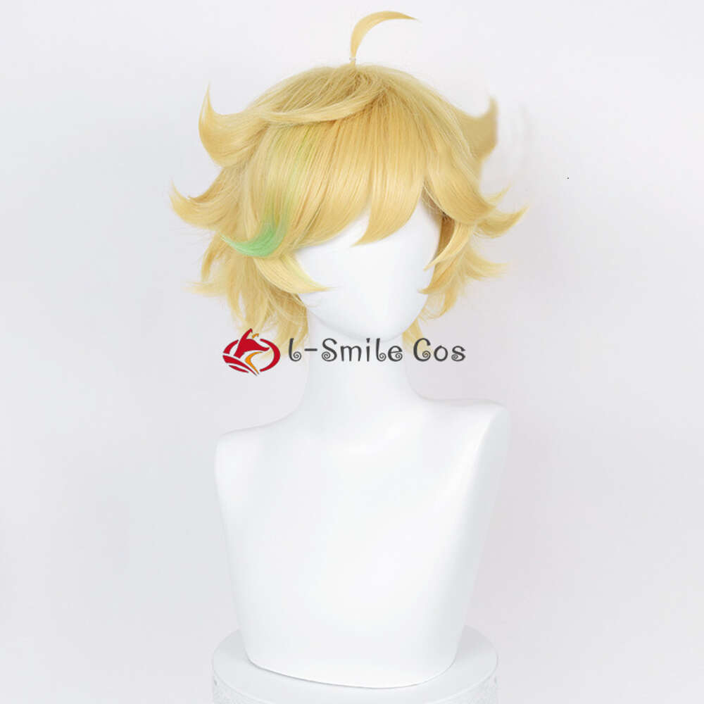 Catsuit Costumes Game ES Ensemble Stars Harukawa Sora Golden Yellow Short Cosplay Wigs Heat Resistant Synthetic Hair Anime Man + Wig Cap