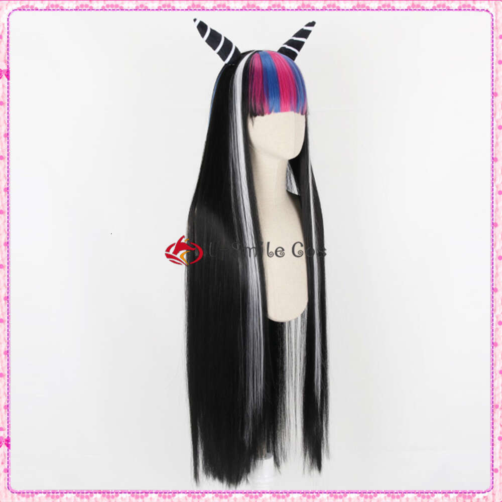 Costumi Catsuit Danganronpa V3: Killing Harmony Mioda Ibuki Colore misto Lungo 100 cm Parrucche Cosplay Capelli sintetici resistenti al calore + Protezione parrucca