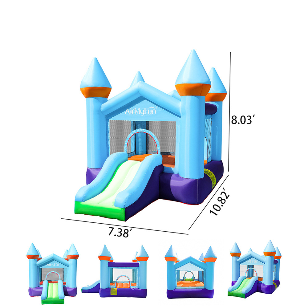 Uppblåsningsbart studshus Castle Kids Bouncer Slide Park Toys Children Playhouse Moonwalk Outdoor Play Fun Birthday Small Presents Backyard Indoor Party Jumping Jumper