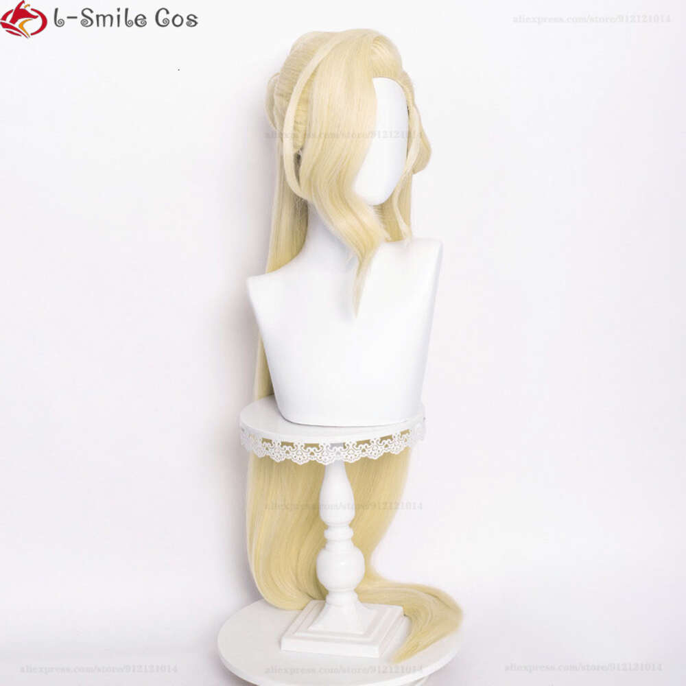 Catsuit Costumes Genshin Impact Fair Lady Cosplay Wig Rosalyne-kruzchka Lohefalter La Signora Wigs Light Gold Long Heat Resistant Synthetic Hair