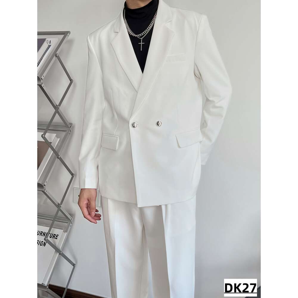 Kostium mężczyzn nowy projektant Suit Lose Fit Dwuczęściowe biznesowe stroje
