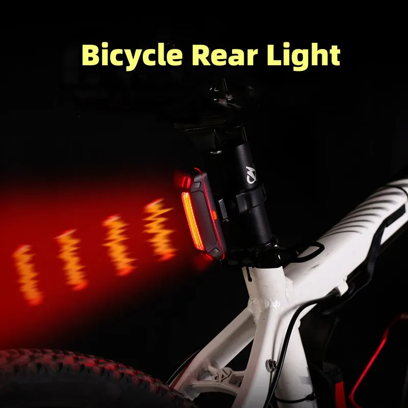 Feux de vélo feux de vélo LED charge nuit feux arrière d'équitation extérieur lumineux vtt route vélo feux arrière d'avertissement 231027