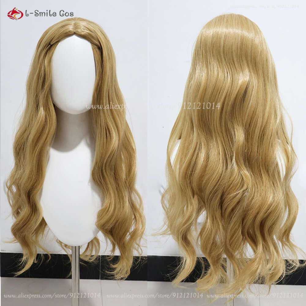 Catsuit kostümleri anime Galadriel 70cm uzunluğunda kahverengi cılız kadınlar rol oynama cosplay ısıya dayanıklı saç sentetik + peruk kapağı