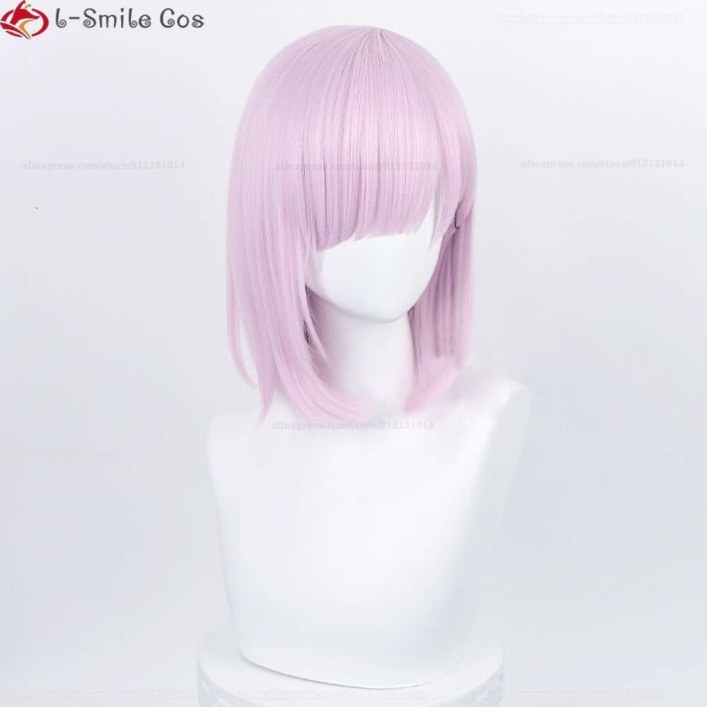 Trajes de Catsuit Anime Spy X Família Cosplay Fiona Frost Wig 37cm Curto Luz Rosa Resistente ao Calor Sintético Nightfall Halloween Party Mulheres Perucas