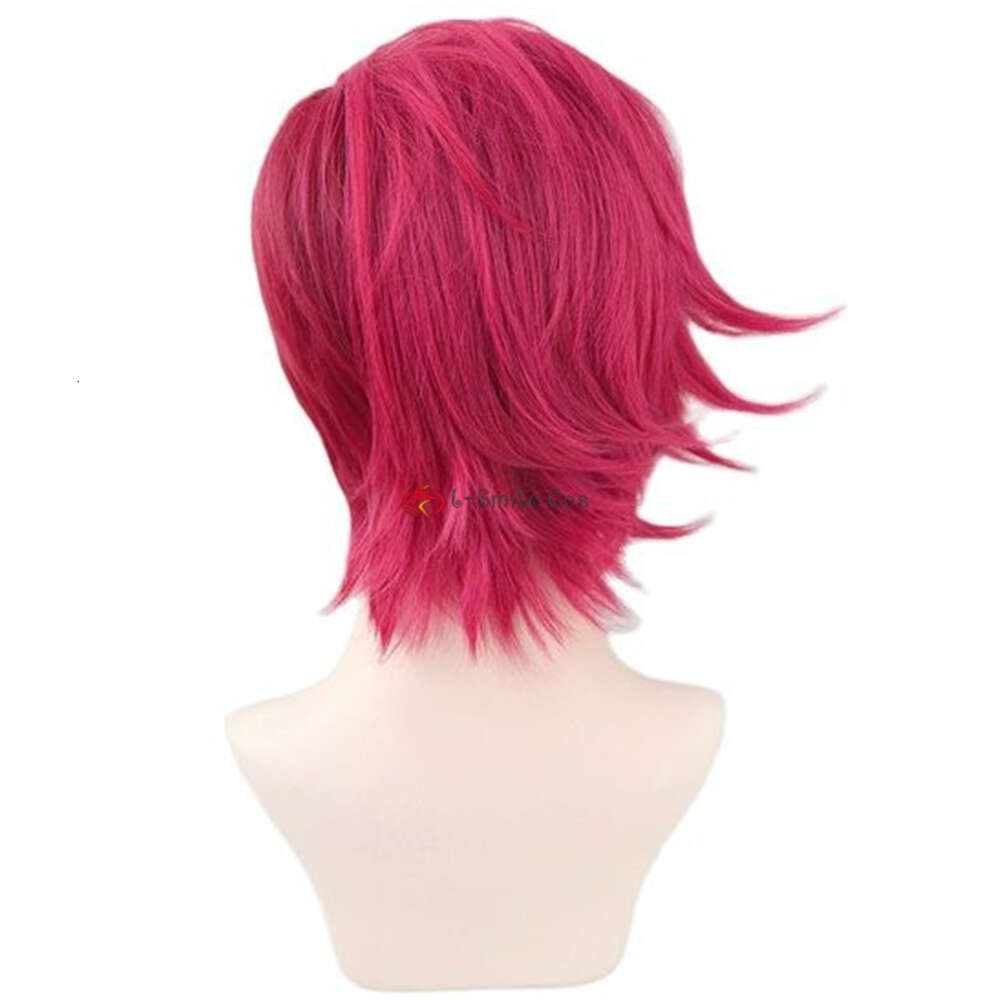 Catsuit Costumes Game LOL Arcane Vi Cosplay VI Deep Rose 30cm Short Heat Resistant Synthetic Hair Role Play Wigs + Free Wig Cap