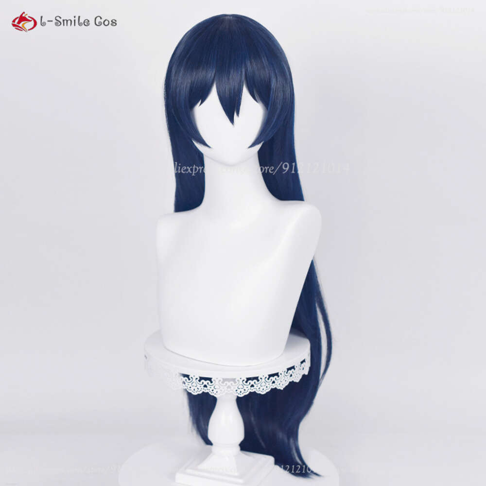 Costumi Catsuit 80cm Anime Lovelive Love Live Sonoda Umi Parrucca Cosplay Blu Nero Parrucche da donna Capelli sintetici resistenti al calore