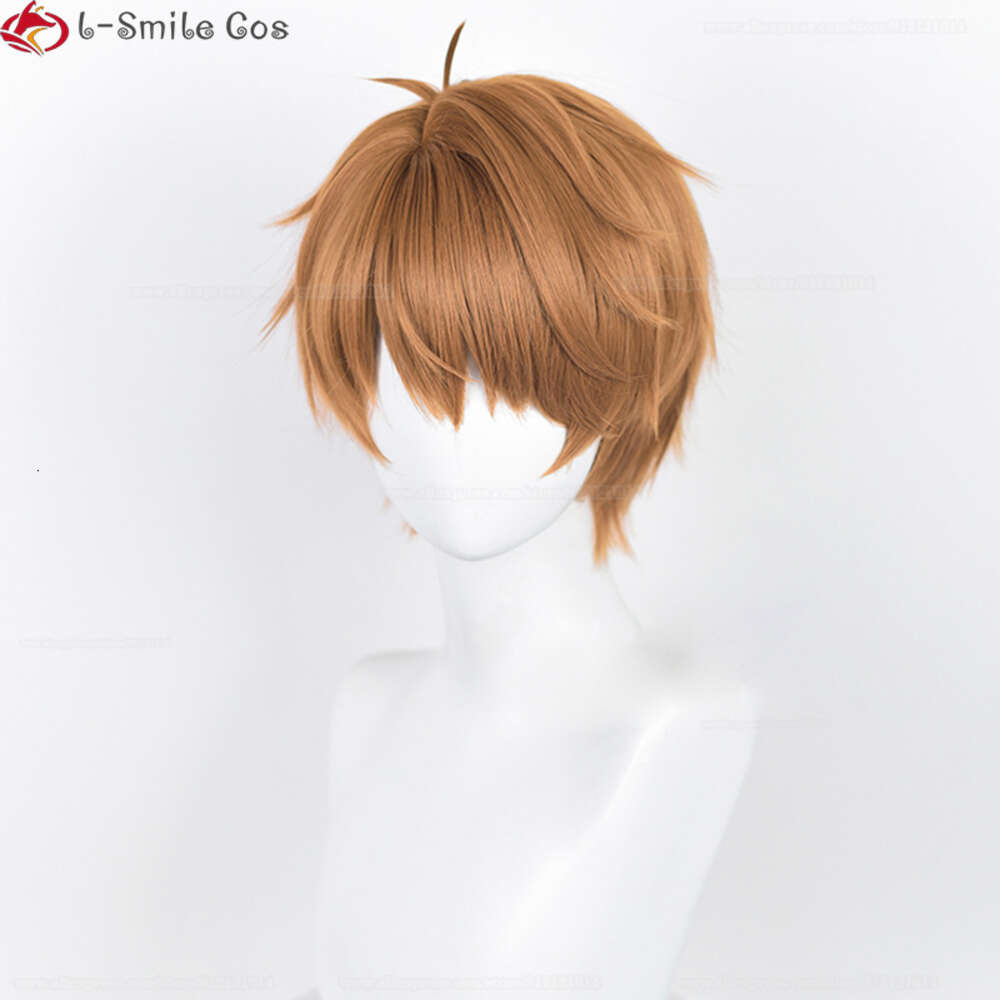 Catsuit Costumes de haute qualité jeu larmes de Themis 30 cm court brun Luke résistant à la chaleur cheveux fête Cosplay Anime perruques + bonnet de perruque