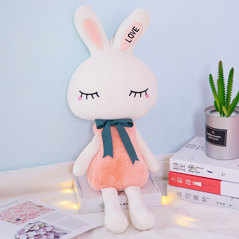 Christmas Decorations New Stuffed Plush Animal Toys Shy Bunny Animated Dolls Boys Girls Brithday Gifts 3 Styles 50cm